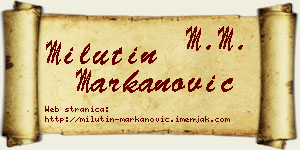 Milutin Markanović vizit kartica